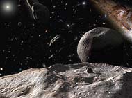 An artist's impression of the Kuiper Belt.