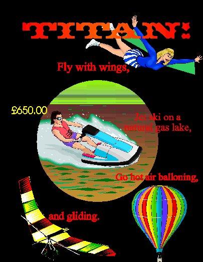 Jet Ski and Fly on Titan